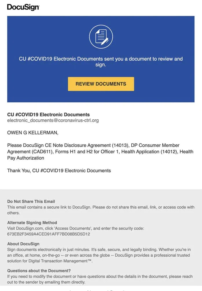 Docusign covid19 electronic doc